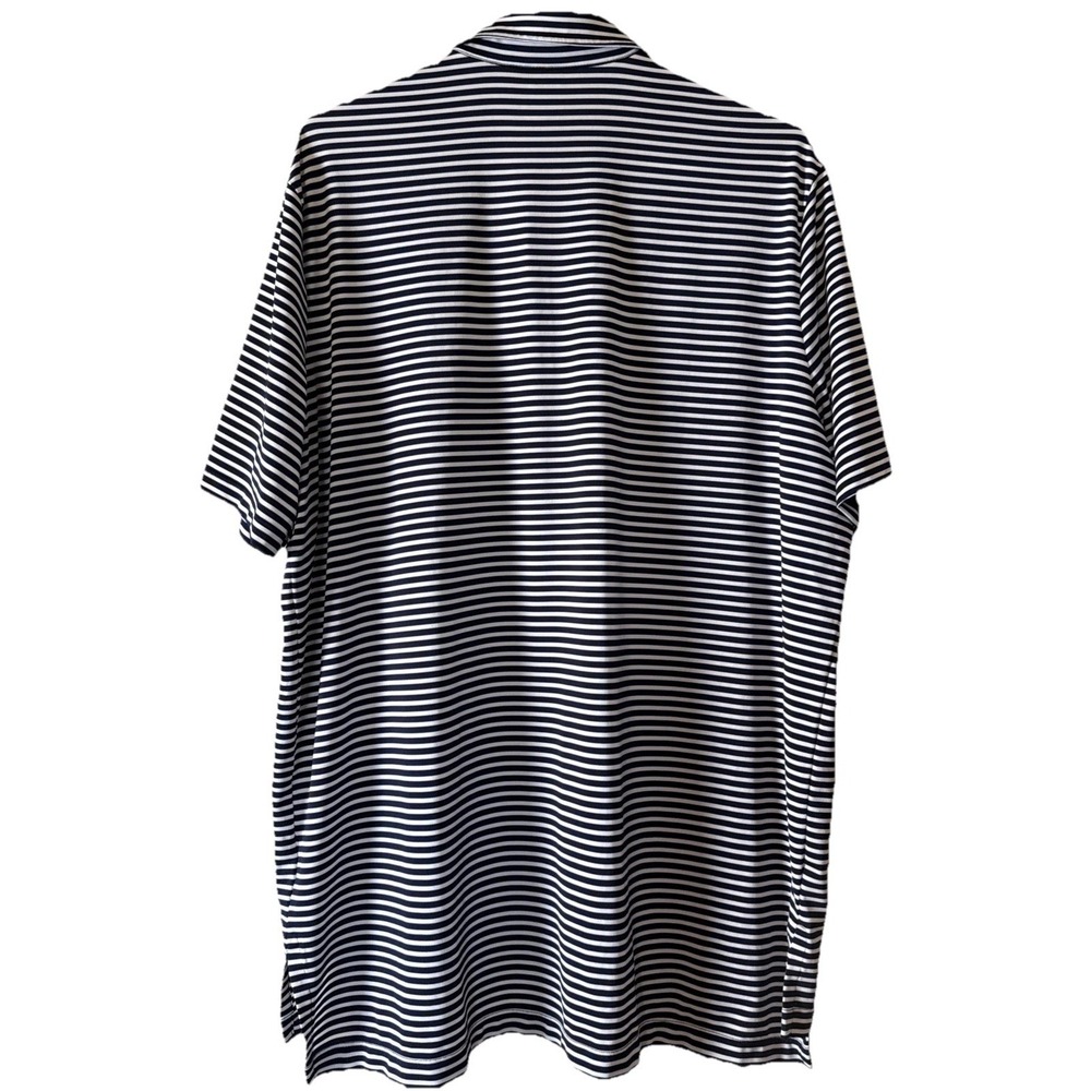 Polo Ralph Lauren Polo Shirt Mens Large Navy White Striped Performance Golf EUC - Picture 4 of 7